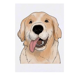 'Golden Retriever Face' Temporary Tattoo - Water Resistant, Skin-Safe, Non-Toxic Transfer (TO00072011)