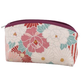 NOREN Bolsa de maquillaje pequeña, roja, floral, con cierre de cremallera, para mujeres y niñas, ideal para organizar cosméticos y objetos pequeños