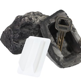 Fake Rock Key Hider, Hide a Spare Key for Outside, Hidden Keys Storage for Outdoor Garden (Style A)