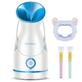 Amconsure Facial Steamer - Nano Ionic Face Steamer Warm Mist Steamer for Home Sauna SPA, Humidifier for Deep Cleaning Unclogs Pores Sinuses(Blue)