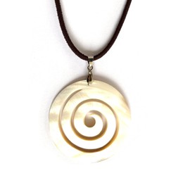 Frau Perlmutt und schwarze Antelina Halskette - Naturstein-Anhänger - Große Mineralien-Halskette für Männer - Ideal als Geschenk