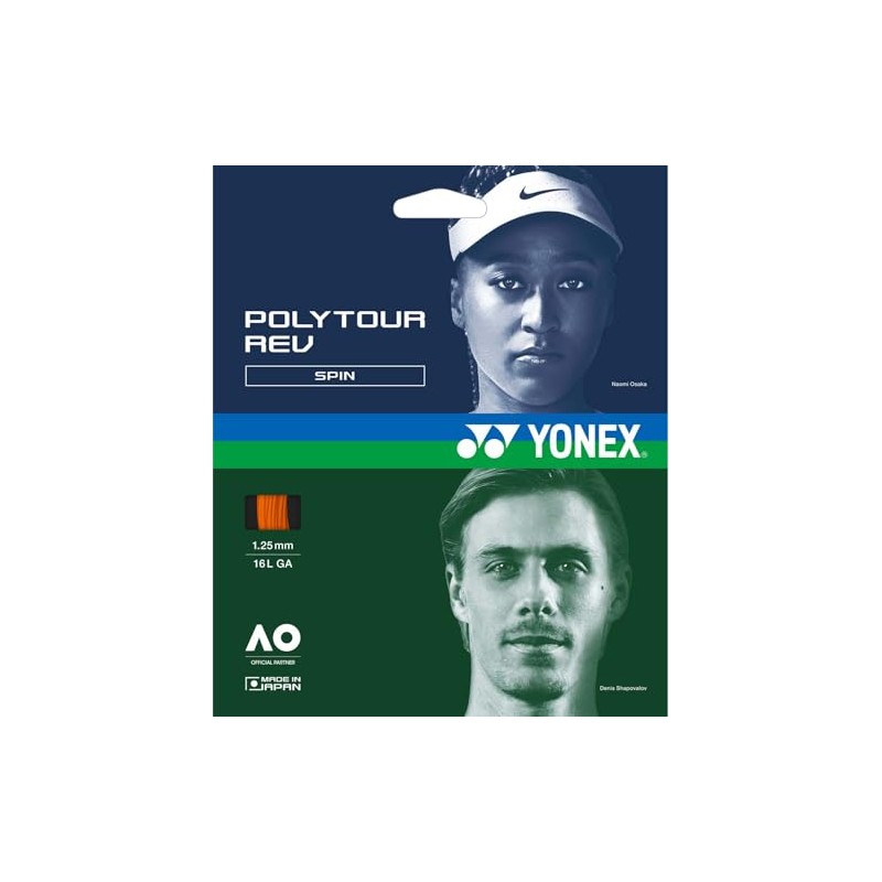 YONEX Poly Tour Rev 125 Tennis String Bright Orange 12m