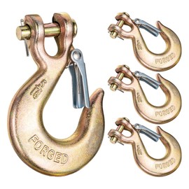 SHINICO Slip Hook, Heavy Duty Safety Latch Hook 5/16'', 14000lbs Capacity Grade 70 Steel, Tow Chain Grab Hook for Trailer Truck Transport 4 Pack