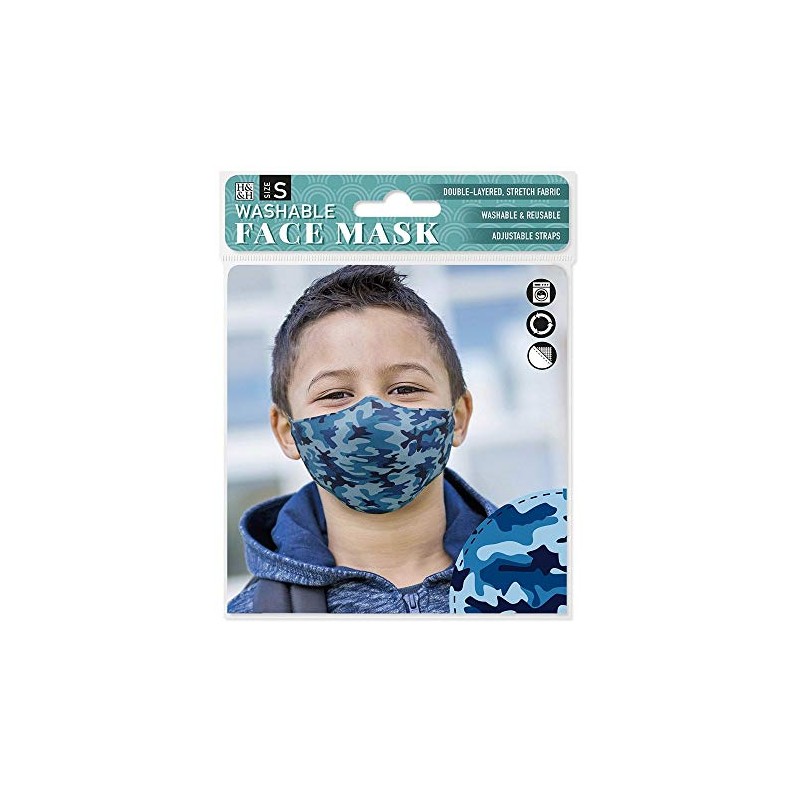 History & Heraldry Washable Reusable Face Mask - Blue Camouflage