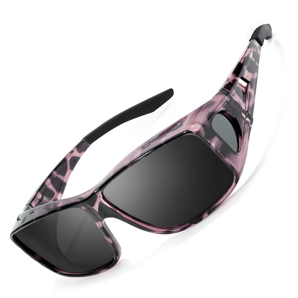 LVIOE Polarised Fit Over Sunglasses for Men Women, Clip-on Over