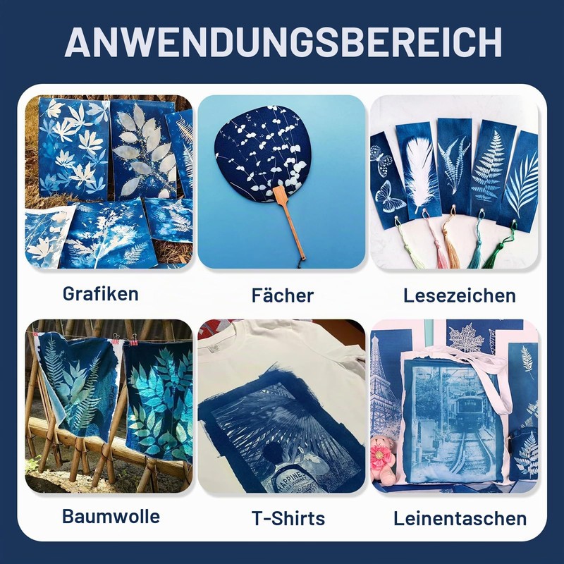 Cyanotype Kit, Cyanotype with Cyanotype Paper with 12 Tools, 50