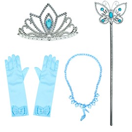 Princess Cinderella Costume Girls Dress Up with Accessories Blue 6-7 Years