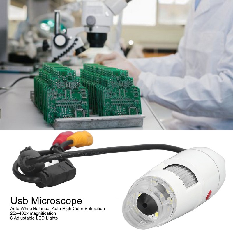 USB Digital Microscope CMOS Sensor 25x to 400x TV AV