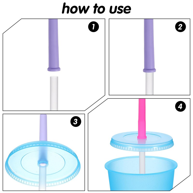 Guduling 6pcs Reduce Tumbler Straw Replacement, Spill-Proof Replacement Straw for