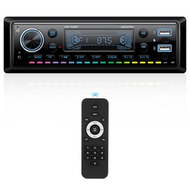 Single Din Car Stereo Bluetooth Multimedia Car Audio Receivers with Digital LCD Display FM Radio Car Radio USB/SD/AUX-in MP3 Player Lossless Sound Quality Quick Charge+ Remote Control