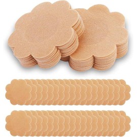 200 Cubre Pezones, Pezoneras Adhesivas para Mujer, Diseño Invisible y Transpirable, Ideales para Vestidos De Novia, Trajes De Baño y Uso Diario, Material Papel No Tejido, Color Beige。