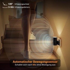 JandCase Night Light Socket, Night Light with Motion Sensor, Night Light Children Dimmable 0-100 ml, 3 Modes (Auto/On/Off), 3000 K Warm White, Night Light LED Socket for Children's Room, Bedroom,