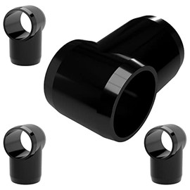 FORMUFIT F114STE-BK-4 Slip Tee PVC Fitting, Furniture Grade, 1-1/4" Size, Black (Pack of 4)