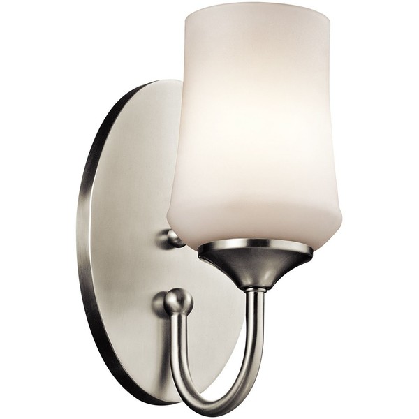 Kichler 45568NI, Aubrey Glass Wall Sconce Lighting, 1 Light, 75