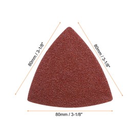 sourcing map 60pcs Triangular Hook & Loop Sandpapers 40/60/80 Grits 3-1/8" Aluminum Oxide Sanding Pads Mouse Detail Sander Papers Multitool Sheets Set (20pcs of Each Grits)