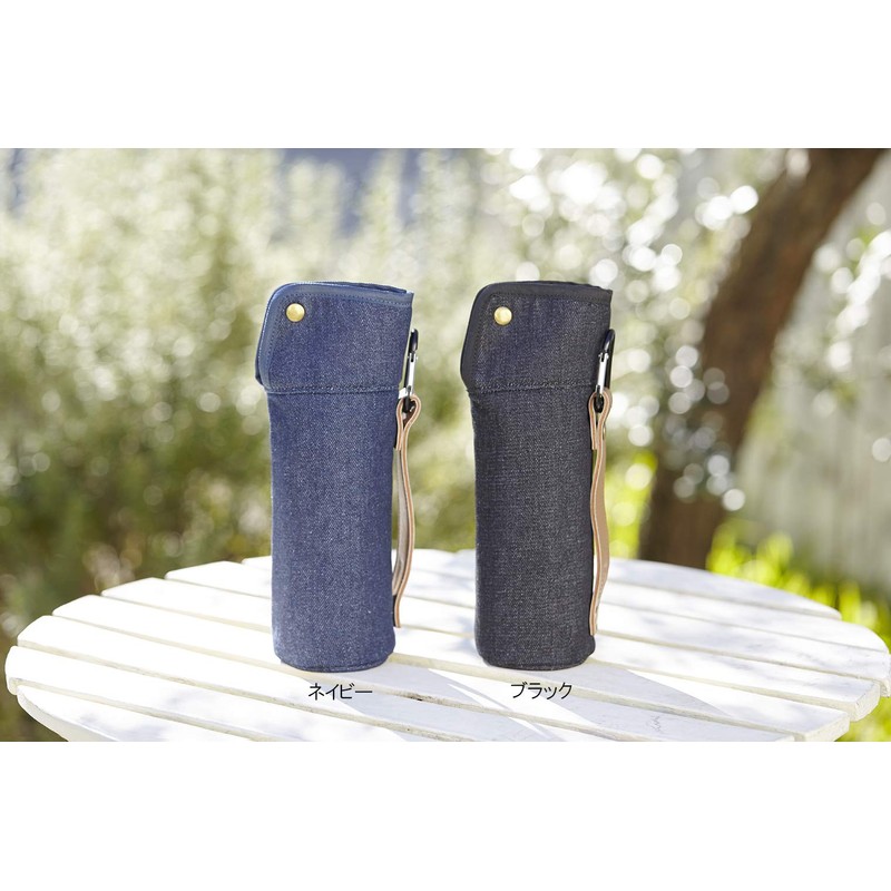 tone AY-04 Bottle Cover, Denim, Black, Approx. Diameter 3.1 x