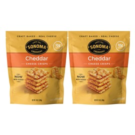 Sonoma Creamery - Cheese Crisps, Cheddar, 10 Oz (2 Count) | Savory Snack Cracker | High Protein | Low Carb | Gluten Free | Wheat Free