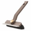 360° Rotating Grout Cleaning Brush with Scraper – Hard Bristle