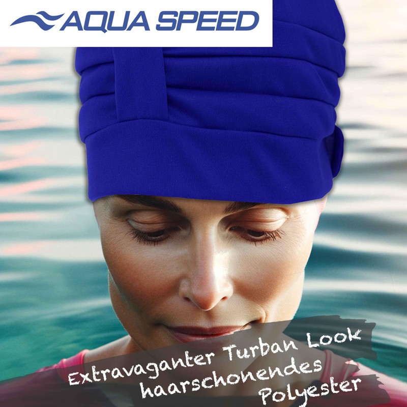Aqua Speed Retro Swimming Cap, Women's Swimming Cap, Blue, Women's