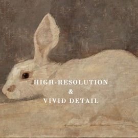 Kizbok Kizbok Vintage Wall Art Decor, Neutral Rabbit Canvas Painting, Farmhouse Decor Bunny Drawing for Nursery Wall Decor, Antique Rabbit Gallery Wall Art for Easter Bedroom Bathroom Home(8" x 10"-UNFRAMED)