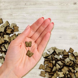 FashionJunkie4Life Wooden Butterfly Confetti | 0.5” x 0.5” 100 Pieces for Table Scatter, Birthday Decorations, Wedding Decor, & Other Party Decorations