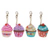 Set of 4 Diamond Art Key Holder Kit, Cupcake Shape,
