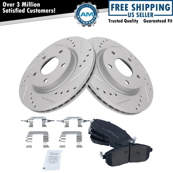 AM Autoparts Front Brake Pad & Performance Rotor Kit Semi-Metallic