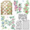 GLOBLELAND Flowers Vines Cutting Dies for Card Making Trellis Window
