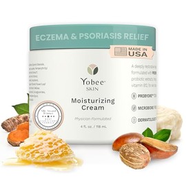 Crema hidratante para rostro y cuerpo para pieles secas y sensibles | Extractos probióticos, miel, cúrcuma, vitamina B12, ceramidas, manteca de karité