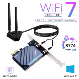 FENVI PCI-E WiFi 7 Adapter QCNCM865 Gaming Wireless Bluetooth Card for Win 11 PC