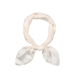 MEANBEAUTY Damen 70 x 70 cm Seidenschal Seide Leicht Bandana mehrfarbig Schal Kopftuch Haarschal-Weiss