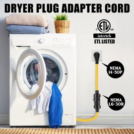 Tellegloww RV Generator Welder Adapter Compatible with NEMA 14-50P to L6-30R 50A 4 Prong Male Plug to 30A 3 Prong Locking Female Receptacle Dryer EV Charger Power Adapter STW 10 AWG, 1FT, ETL Listed