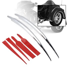 SHMTOOL Motorcycle Chrome Rear Fender Accents Top Trim for Harley Touring Street Glide Trike FLHXXX 2010-2011 & Tri Glide Ultra Classic FLHTCUTG 2009-2022,1 Pair
