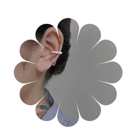 Cimenexe Bohemian Pearl Ear Cuff Earring Silver Pearl Hoop Cartilage Earring Pearl Tassel Chain Dangle Earring Pearl Chain Cartilage Cuff Earring Jewelry for Women and Girls Gifts