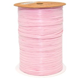 Morex Ribbon 100% Rayon Matte Raffia Biodegradable Ribbon, Pink, 1/4" x 100 Yd