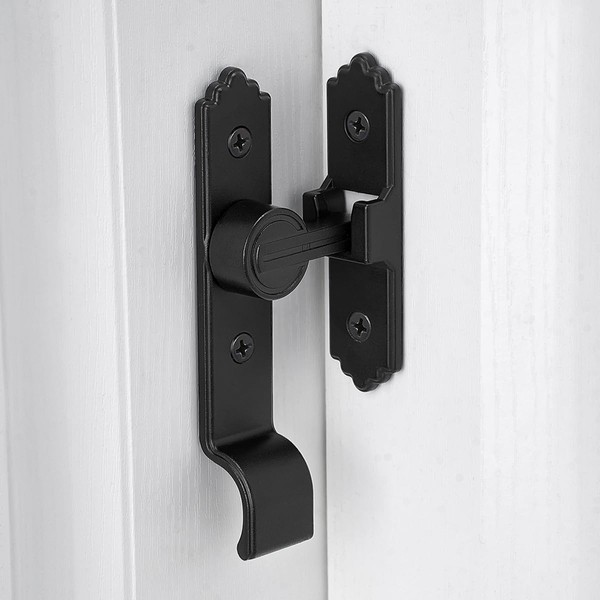 Wocoe 90 Degree Black Barn Door Locks and Latches,Flip Sliding