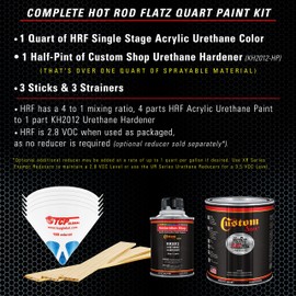 Custom Shop - Ice Blue Metallic - Hot Rod Flatz Flat Matte Satin Urethane Auto Paint - Complete Quart Paint Kit - Professional Low Sheen Automotive, Car Truck Coating, 4:1 Mix Ratio