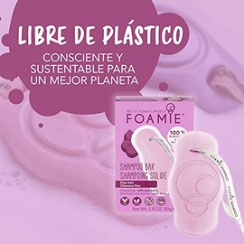 FOAMIE Shampoo Sólido para Cabello Fino y Delgado sin Sulfatos y Parabenos con Baya de Acai Aceite de Almendra y Aceite de Menta I Volumen Fortalecimi