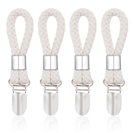 Niboken Towel Hangers, Towel Clips with Loops, Towel Clips, Tea Towel Holder Clips, Towel Hooks for Kitchens, Bathrooms, Balconies, Cabinets, Beige (Pack of 4)