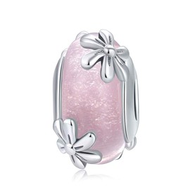 Murano Glass Bead Bracelets for Women 925 Silver Lampwork Ocean Charm Spacer Bead For European Bracelets, Glass, silver