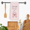 Xmsaitar Pink Christian Coquette Bow Kitchen Towels, Bible Verse God's
