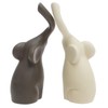 2 Pcs Loving Elephant Statue, 7inch Elephant Couple Figurine Modern