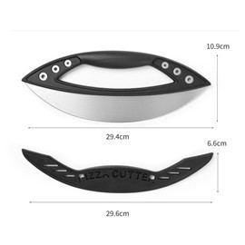 Komost Pizza Cutter Rocker Blade 12 Inch, Stainless Steel Pizza Slicer Cutter with Cover, Pizza Knife Essential Kitchen Tools