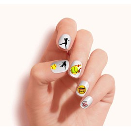 Softball Mom (Ver.2) Clear waterslide Nail Art Decals (Tattoos) by DimOxy Designs.