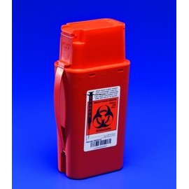 Everready Kendall Sharp Safety Transportable Containers - 1 Quart, Red Plastic & Metal, Medical Sharps Container