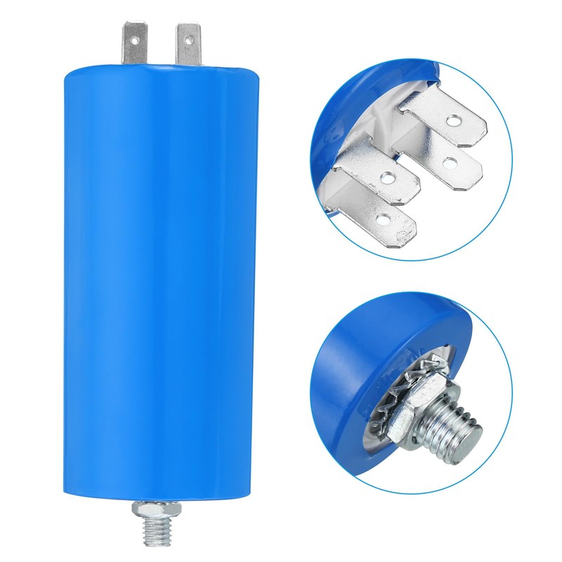 PATIKIL CBB60 50uf Running Capacitor,1Pcs AC 250V 4Pins 50/60Hz Cylinder