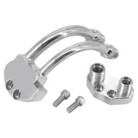 Tektall A/C Compressor Curved Manifold w/Adapter Fitting Compatible with Sanden SD7B10 7176 SD7 Style, Chrome