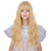 WAVELNM Kids Blonde Wig with Bangs Light Blonde Child Wig