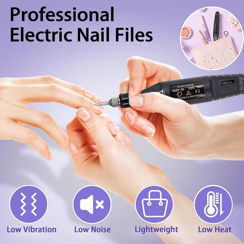 Electric Nail File for Thick Toe Nails, Adjustable Speed Electric