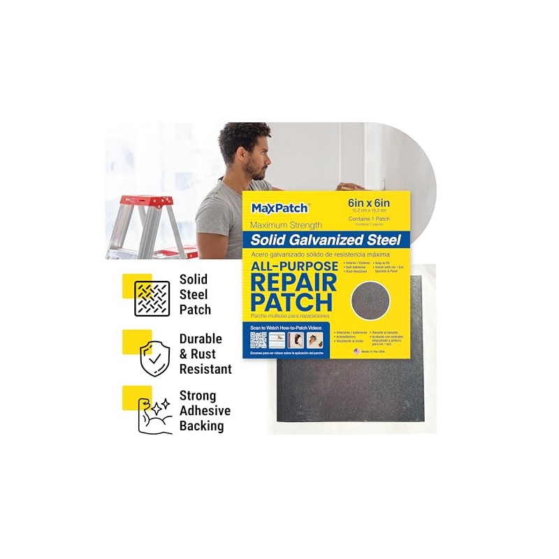 MaxPatch® 4 in. x 4 in. Self-Adhesive Surface Repair Patch,